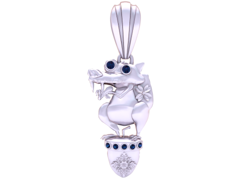 Cute Crocodile Character Pendant 3D Print Model