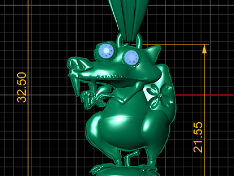 Cute Crocodile Character Pendant 3D Print Model