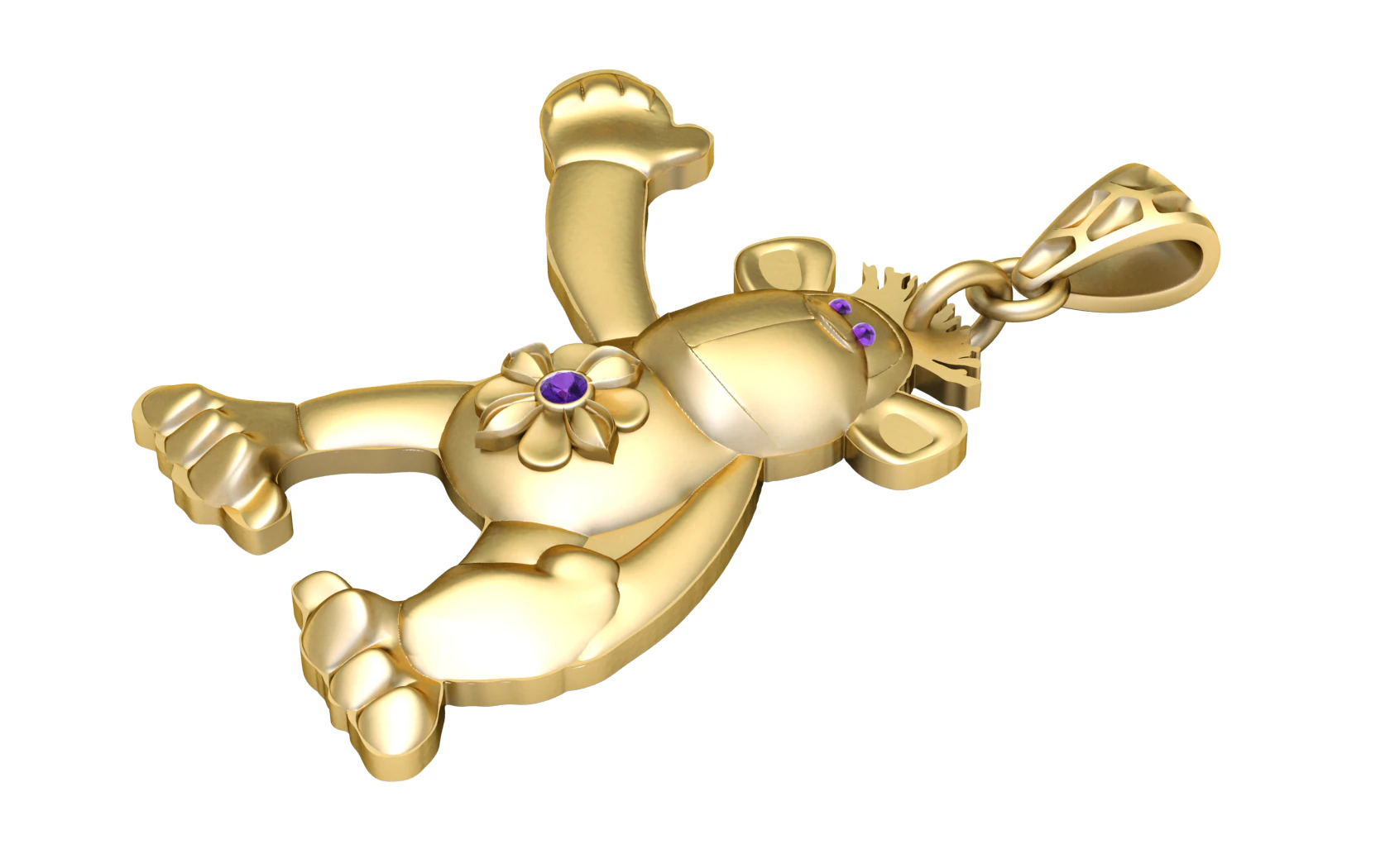 Cute Teddy Character Pendant 3D Print Model .c4d .max .obj .3ds .fbx .stl .blend 