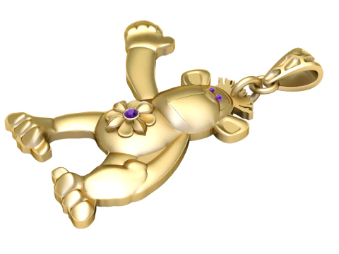 Uroczy wisiorek z postacią pluszowego misia Model do druku 3D