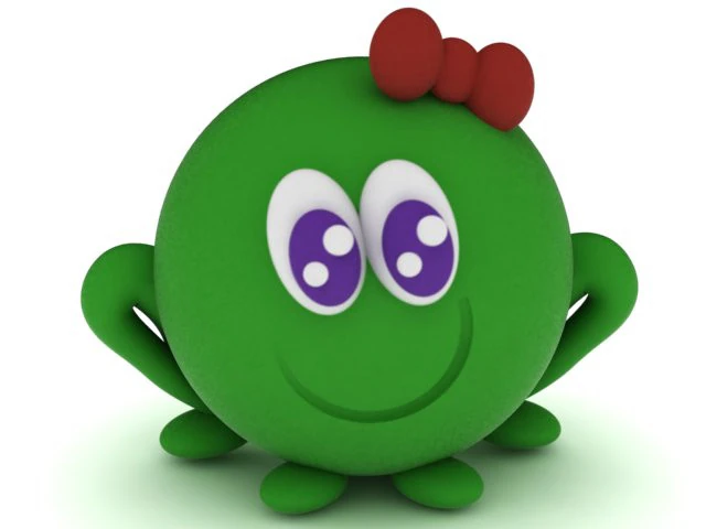 Cute Cartoon Cactus Figurine with Bow 3D Printable Toy Collectible Model 3D Print Model .c4d .max .obj .3ds .fbx .stl .blend 