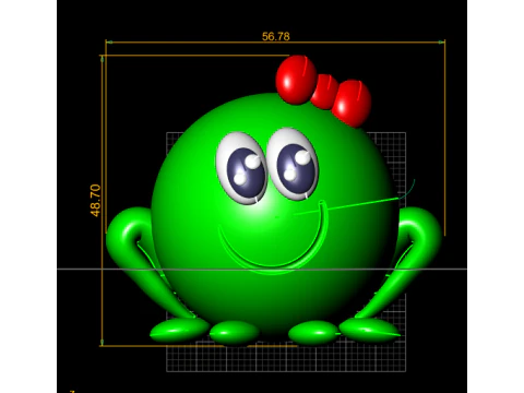 Cute Cartoon Cactus Figurine with Bow 3D Printable Toy Collectible Model 3D Print Model