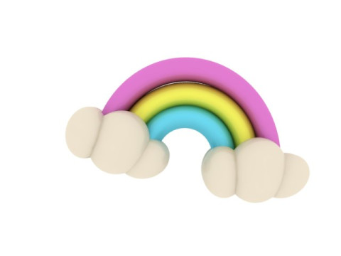 Simpatico arcobaleno con nuvole Modello di statuetta decorativa stampabile in 3D Modello di stampa 3D