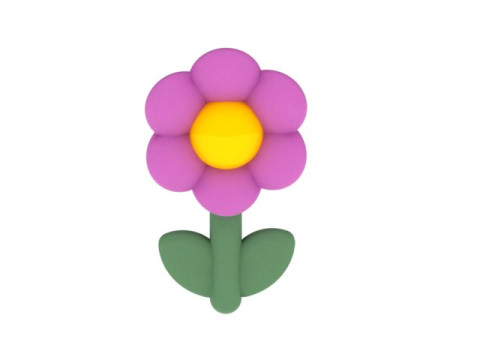 Cute Cartoon Flower Figurine 3D Printable Decorative Model 3D Print Model