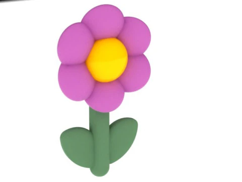 Cute Cartoon Flower Figurine 3D Printable Decorative Model 3D Print Model
