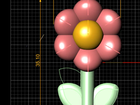 Cute Cartoon Flower Figurine 3D Printable Decorative Model 3D Print Model