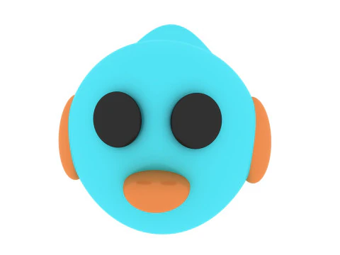 Chubby Blue Bird Art Toy Minimal 3D estatueta imprim&iacute;vel para brinquedos decora&ccedil;&atilde;o fundi&ccedil;&atilde;o Modelo de Impressão 3D