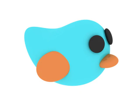 Chubby Blue Bird Art Toy Cute Minimal 3D Printable Figurine for Toys Decor Casting 3D Print Model