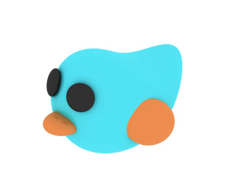 Chubby Blue Bird Art Toy Cute Minimal 3D Printable Figurine for Toys Decor Casting 3D Print Model