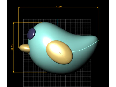 Chubby Blue Bird Art Toy Cute Minimal 3D Printable Figurine for Toys Decor Casting 3D Print Model