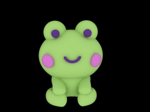 Niedliche Smiley-Frosch-Figur, 3D-druckbares Cartoon-Frosch-Modell für Spielzeug, Dekor, Sammlerstücke 3D Druckmodell