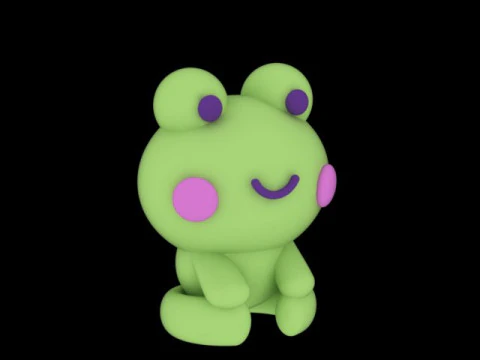 Cute Smiley Frog Figurine 3D Printable Cartoon Frog Model for Toys Decor Collectibles 3D Print Model
