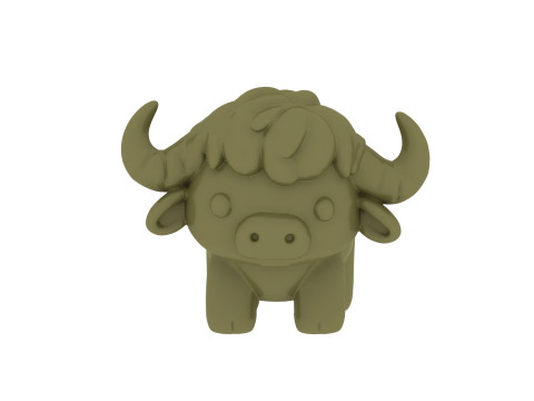 Śliczna zabawka Chibi Buffalo 3D do druku figurka zwierzątko z kresk&oacute;wek dla zabawek kolekcjonerskich Model do druku 3D