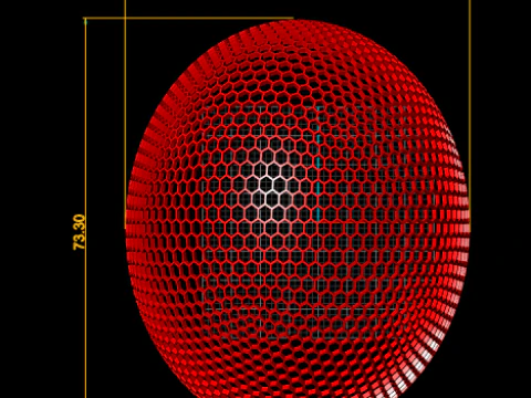 Parametric Honeycomb Oval Shell 3D Printable Metal-Castable Design 3D Print Model