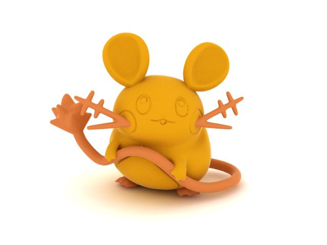 Cute Chubby Mouse Figurine 3D Printable Toy Model 3D Print Model .c4d .max .obj .3ds .fbx .stl .blend