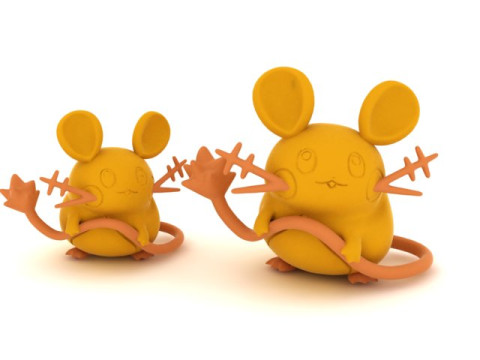Cute Chubby Mouse Figurine 3D Printable Toy Model 3D Print Model
