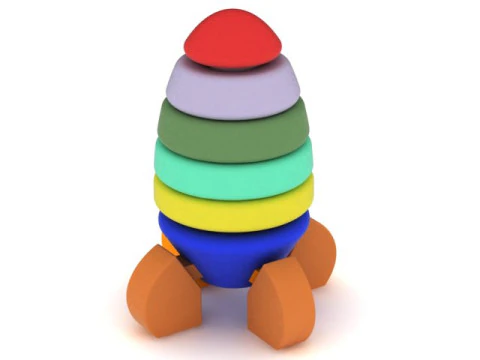 3D Printable Rocket Stacking Toy Model 3D Print Model