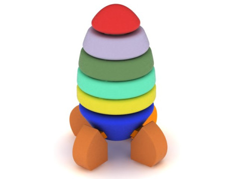 3D-druckbares Raketen-Stapelspielzeugmodell 3D Druckmodell