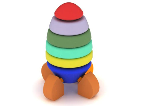 3D Printable Rocket Stacking Toy Model 3D Print Model