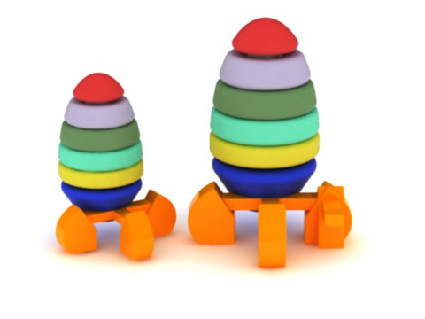 3D-druckbares Raketen-Stapelspielzeugmodell 3D Druckmodell