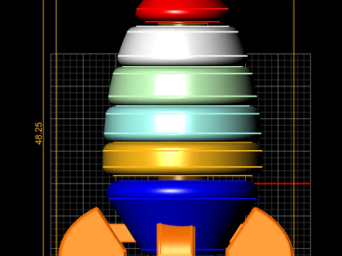 3D Printable Rocket Stacking Toy Model 3D Print Model