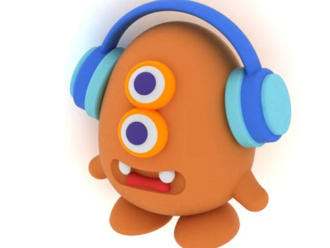3D Printable Monster with Headphones Model 3D Print Model
