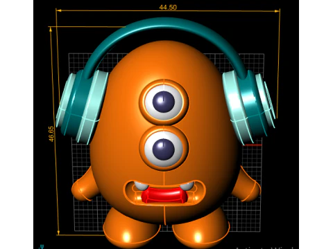 3D Printable Monster with Headphones Model 3D Print Model