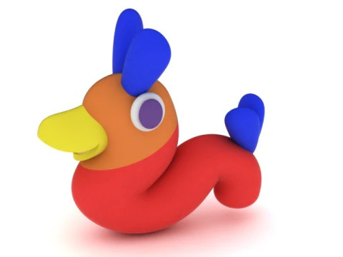 3D Printable Colorful Bird Toy Model 3D Print Model