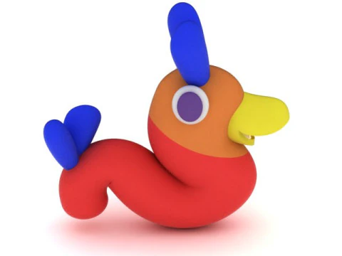 3D Printable Colorful Bird Toy Model 3D Print Model