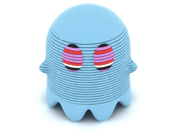 3D Printable Retro Ghost Character Model 3D Print Model .c4d .max .obj .3ds .fbx .stl .blend 