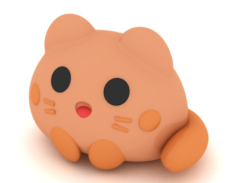 3D Printable Cute Cat Toy Model 3D Print Model