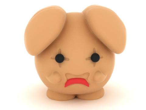 Model zabawkowy smutnego psa do druku 3D Model do druku 3D