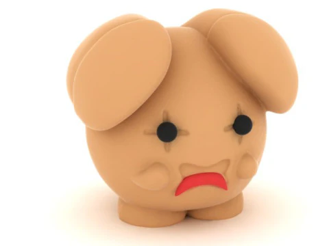 3D Printable Sad Dog Toy Model 3D Print Model