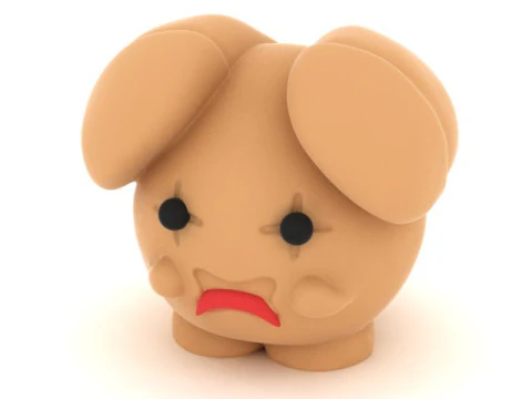 3D Printable Sad Dog Toy Model 3D Print Model