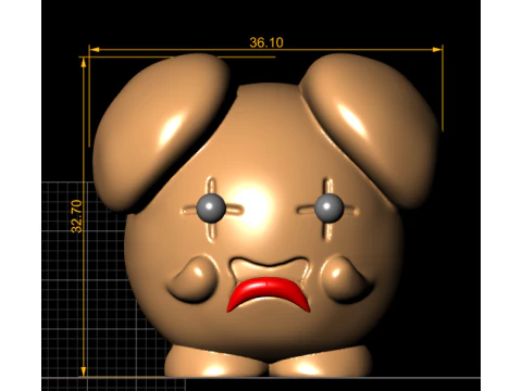 3D Printable Sad Dog Toy Model 3D Print Model