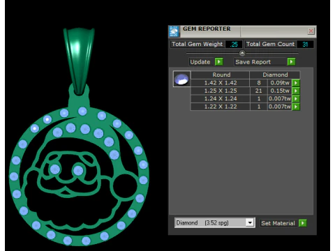 Elegant Circular Gold Pendant with Ruby Stone Setting Luxury 3D Printable Jewelry Design 3D Model