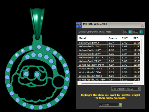 Elegant Circular Gold Pendant with Ruby Stone Setting Luxury 3D Printable Jewelry Design 3D Model