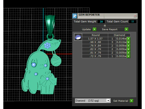 Cute Cartoon Girl Pendant with Ruby Stone Accents 3D Printable Luxury Jewelry Design 3D Model