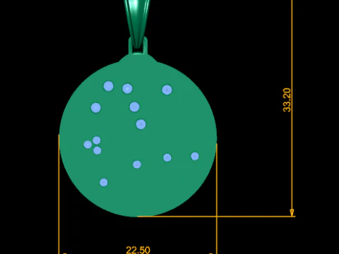 Elegant Christmas Bell Gold Pendant with Ruby Stone Accents 3D Printable Jewelry Design 3D Model