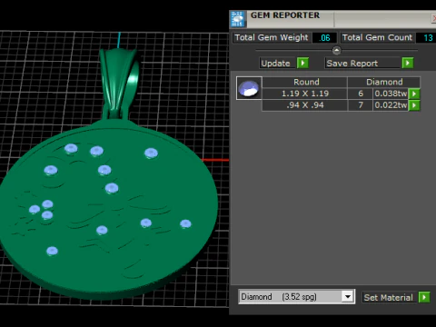 Elegant Christmas Bell Gold Pendant with Ruby Stone Accents 3D Printable Jewelry Design 3D Model