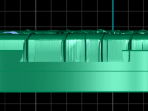 Title Antique Garden Scene Square Pendant Detailed Wire-Frame Jewelry Model 3D Model