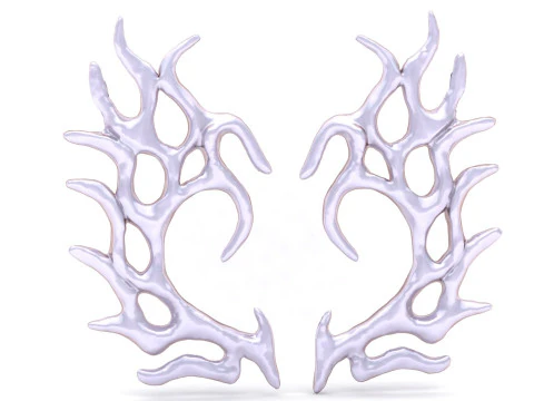 Abstract Coral-Inspired Earrings Organic High-Detail 3D Printable Jewelry Model 3D Model