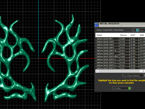 Abstract Coral-Inspired Earrings Organic High-Detail 3D Printable Jewelry Model 3D Model