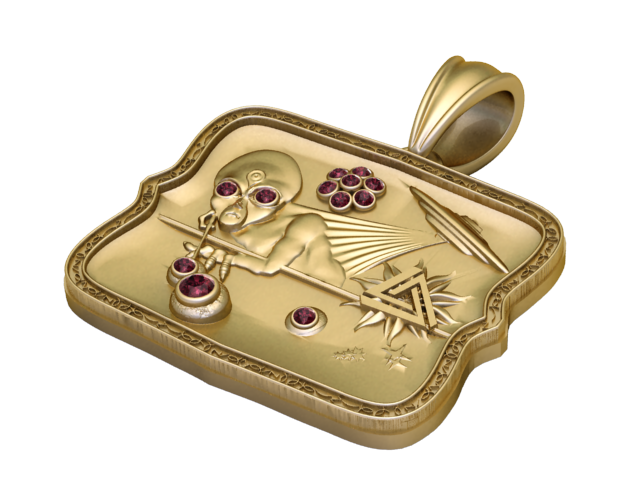 Mystic Skull Emblem Pendant Luxury 3D Printable Jewelry Design 3D Model .c4d .max .obj .3ds .fbx .stl .blend