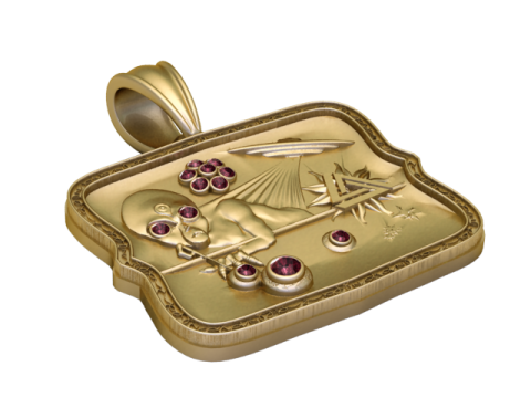 Mystic Skull Emblem Pendant Luxury 3D Printable Jewelry Design 3D Model