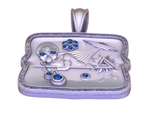 Mystic Skull Emblem Pendant Luxury 3D Printable Jewelry Design 3D Model