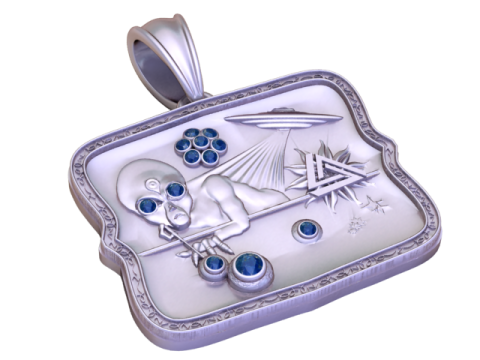 Mystic Skull Emblem Pendant Luxury 3D Printable Jewelry Design 3D Model