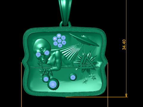 Mystic Skull Emblem Pendant Luxury 3D Printable Jewelry Design 3D Model