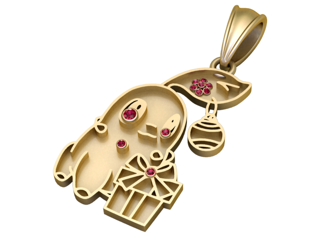 Symbolic Dual Chamber Pendant Luxury 3D Printable Jewelry Design 3D Model .c4d .max .obj .3ds .fbx .stl .blend