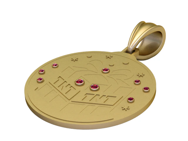 Celestial Landscape Disc Pendant Luxury 3D Printable Jewelry Design 3D Model .c4d .max .obj .3ds .fbx .stl .blend